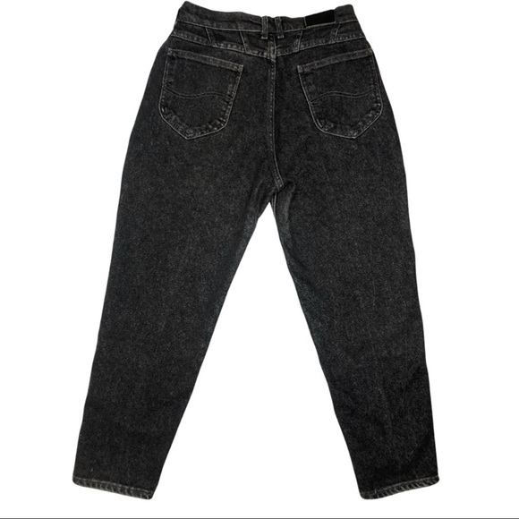 Vintage Lee Tapered High Rise Mom Jeans Black Wash Sz 12 Petite - Picture 3 of 14